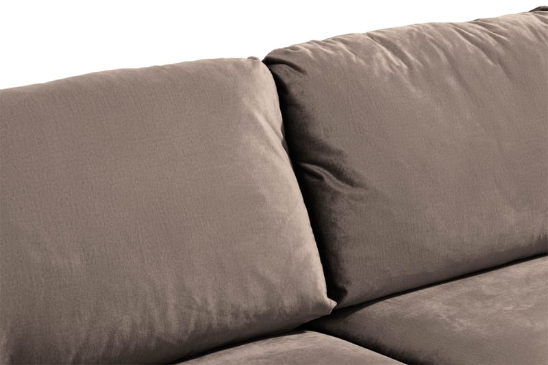 Trend 3-sits Sammetssoffa - Brun - Möbler - Vardagsrum - Soffor - Sammetssoffor