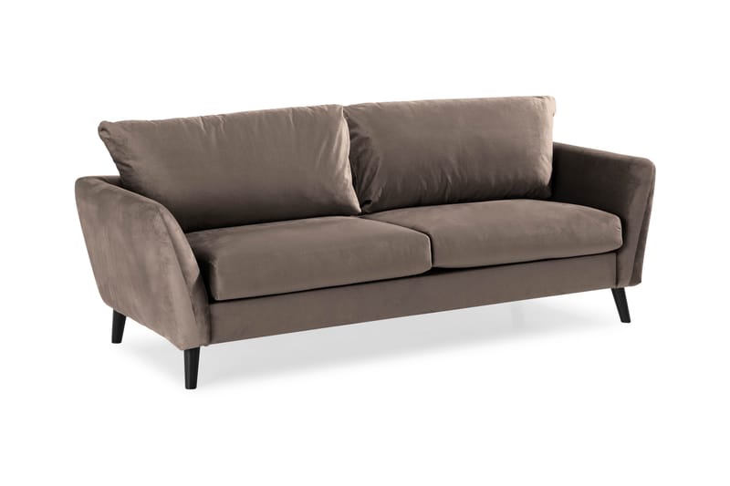 Trend 3-sits Sammetssoffa - Brun - Möbler - Vardagsrum - Soffor - Sammetssoffor