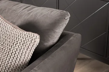 Trend 3-sits Sammetssoffa - Brun - Möbler - Vardagsrum - Soffor - Sammetssoffor