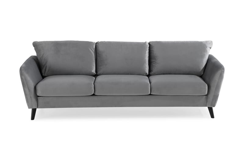 Trend 3-sits Sammetssoffa - Ljusgrå - Möbler - Vardagsrum - Soffor - Sammetssoffor