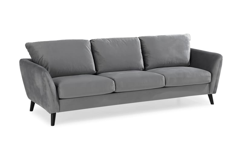 Trend 3-sits Sammetssoffa - Ljusgrå - Möbler - Vardagsrum - Soffor - Sammetssoffor
