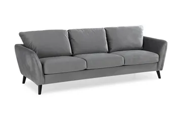 Trend 3-sits Sammetssoffa - Ljusgrå - Möbler - Vardagsrum - Soffor - 3-sits soffor