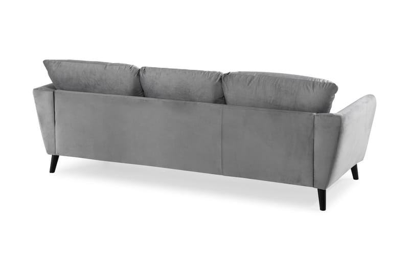 Trend 3-sits Sammetssoffa - Ljusgrå - Möbler - Vardagsrum - Soffor - Sammetssoffor