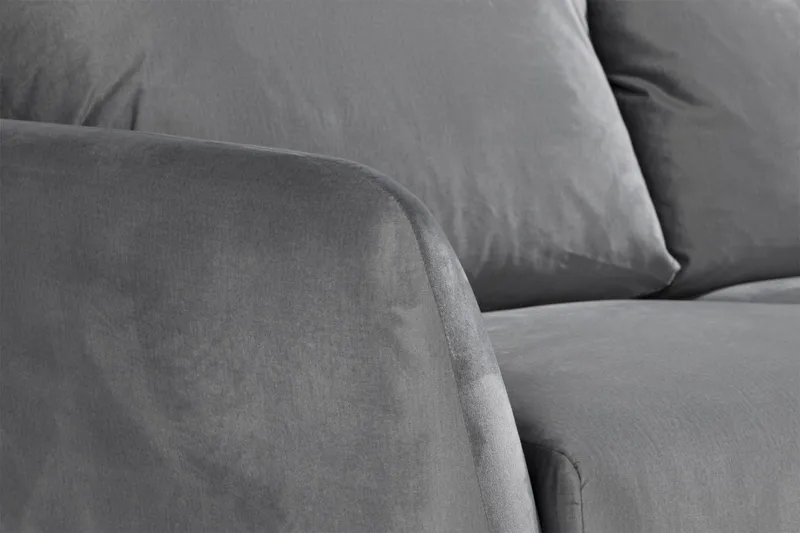 Trend 3-sits Sammetssoffa - Ljusgrå - Möbler - Vardagsrum - Soffor - Sammetssoffor