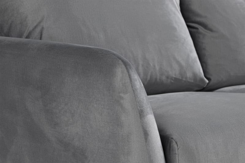 Trend 3-sits Sammetssoffa - Ljusgrå - Möbler - Vardagsrum - Soffor - Sammetssoffor
