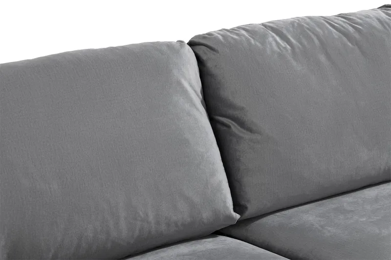 Trend 3-sits Sammetssoffa - Ljusgrå - Möbler - Vardagsrum - Soffor - Sammetssoffor