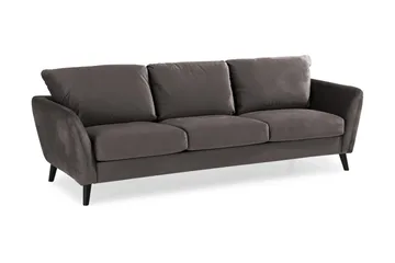 Trend 3-sits Sammetssoffa - Mörkgrå - Möbler - Vardagsrum - Soffor - 3-sits soffor