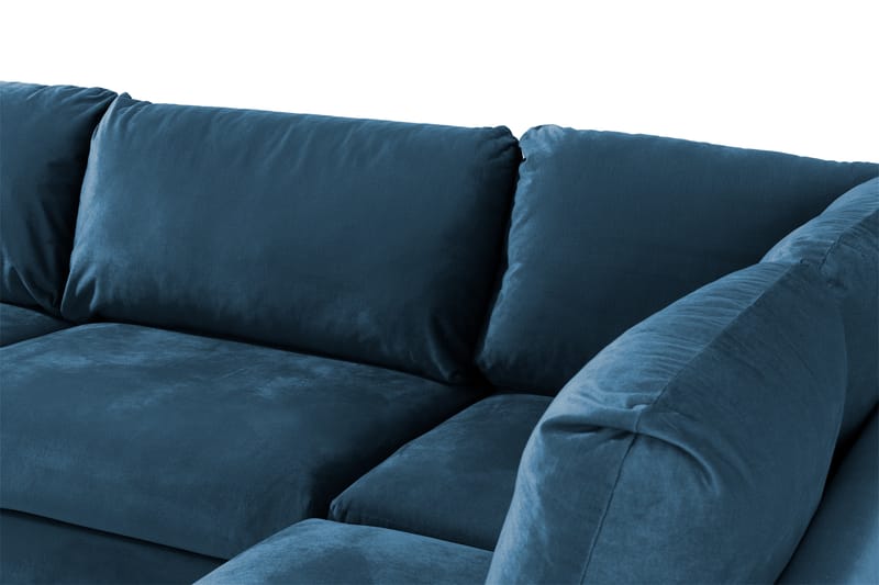 Trend 4-sits Högervänd L-formad Schäslongsoffa i Sammet - Blå - Möbler - Vardagsrum - Soffor - Sammetssoffor