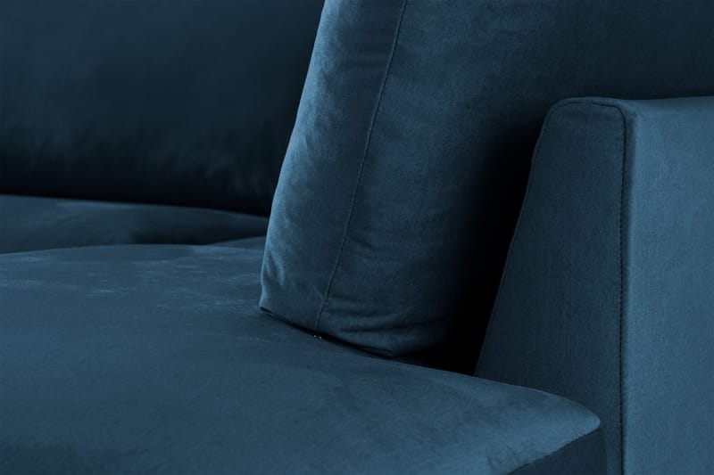Trend 4-sits Högervänd L-formad Schäslongsoffa i Sammet - Blå - Möbler - Vardagsrum - Soffor - Sammetssoffor