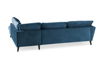 Trend 4-sits Högervänd L-formad Schäslongsoffa i Sammet - Blå - Möbler - Vardagsrum - Soffor - Sammetssoffor