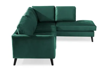 Trend 4-sits Högervänd L-formad Schäslongsoffa i Sammet - Grön - Möbler - Vardagsrum - Soffor - Sammetssoffor