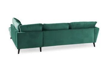 Trend 4-sits Högervänd L-formad Schäslongsoffa i Sammet - Grön - Möbler - Vardagsrum - Soffor - Sammetssoffor