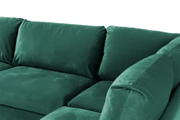 Trend 4-sits Högervänd L-formad Schäslongsoffa i Sammet - Grön - Möbler - Vardagsrum - Soffor - Sammetssoffor