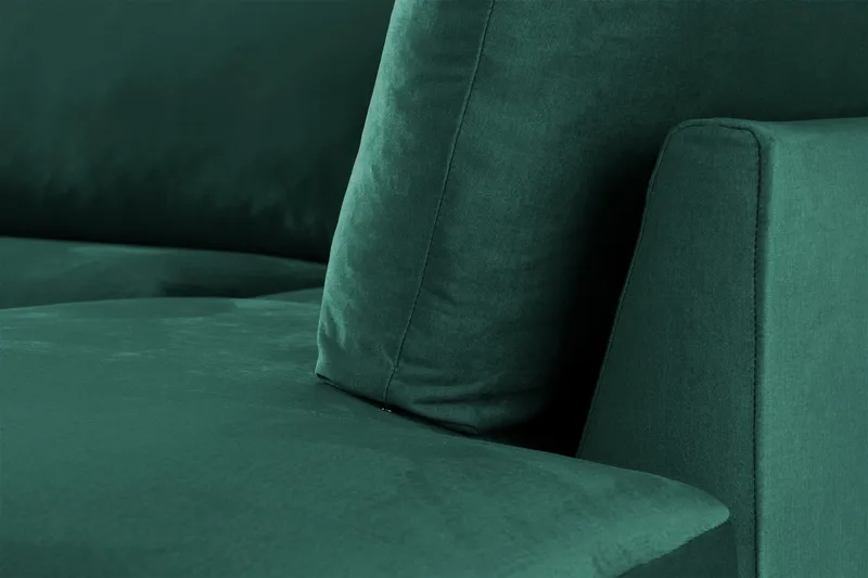 Trend 4-sits Högervänd L-formad Schäslongsoffa i Sammet - Grön - Möbler - Vardagsrum - Soffor - Sammetssoffor
