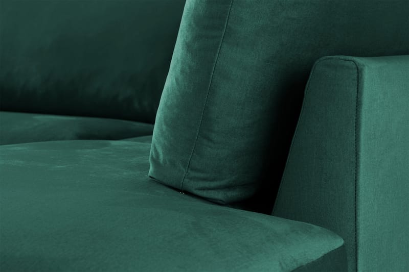 Trend 4-sits Högervänd L-formad Schäslongsoffa i Sammet - Grön - Möbler - Vardagsrum - Soffor - Sammetssoffor