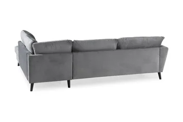 Trend 4-sits Högervänd L-formad Schäslongsoffa i Sammet - Ljusgrå - Möbler - Vardagsrum - Soffor - Divansoffa & schäslong