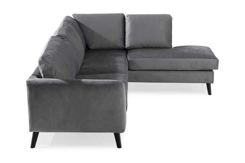 Trend 4-sits Högervänd L-formad Schäslongsoffa i Sammet - Ljusgrå - Möbler - Vardagsrum - Soffor - Sammetssoffor