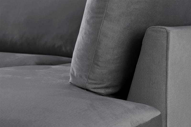 Trend 4-sits Högervänd L-formad Schäslongsoffa i Sammet - Ljusgrå - Möbler - Vardagsrum - Soffor - Sammetssoffor