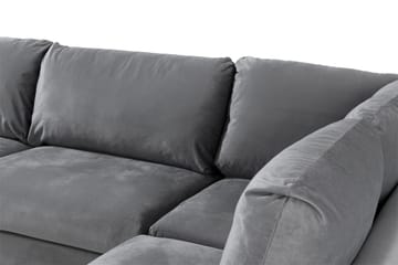 Trend 4-sits Högervänd L-formad Schäslongsoffa i Sammet - Ljusgrå - Möbler - Vardagsrum - Soffor - Divansoffa & schäslong