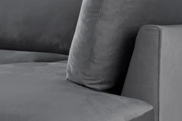 Trend 4-sits Högervänd L-formad Schäslongsoffa i Sammet - Ljusgrå - Möbler - Vardagsrum - Soffor - Divansoffa & schäslong