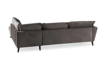 Trend 4-sits Högervänd L-formad Schäslongsoffa i Sammet - Mörkgrå - Möbler - Vardagsrum - Soffor - Divansoffa & schäslong