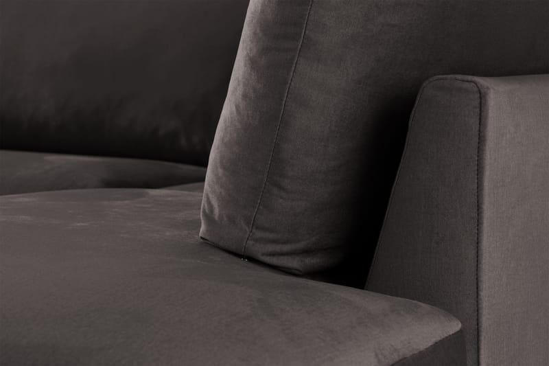 Trend 4-sits Högervänd L-formad Schäslongsoffa i Sammet - Mörkgrå - Möbler - Vardagsrum - Soffor - Sammetssoffor