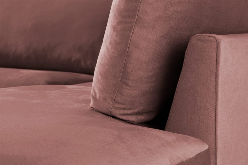 Trend 4-sits Högervänd L-formad Schäslongsoffa i Sammet - Rosa - Möbler - Vardagsrum - Soffor - Sammetssoffor
