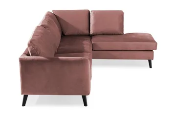 Trend 4-sits Högervänd L-formad Schäslongsoffa i Sammet - Rosa - Möbler - Vardagsrum - Soffor - Divansoffa & schäslong