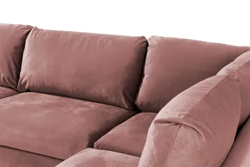 Trend 4-sits Högervänd L-formad Schäslongsoffa i Sammet - Rosa - Möbler - Vardagsrum - Soffor - Divansoffa & schäslong