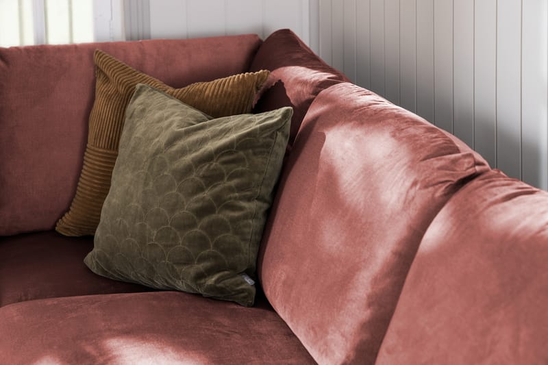 Trend 4-sits Högervänd L-formad Schäslongsoffa i Sammet - Rosa - Möbler - Vardagsrum - Soffor - Sammetssoffor