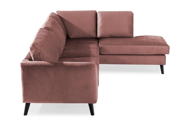 Trend 4-sits Högervänd L-formad Schäslongsoffa i Sammet - Rosa - Möbler - Vardagsrum - Soffor - Sammetssoffor