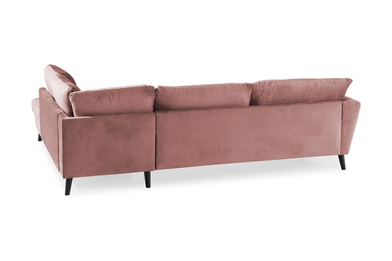 Trend 4-sits Högervänd L-formad Schäslongsoffa i Sammet - Rosa - Möbler - Vardagsrum - Soffor - Sammetssoffor