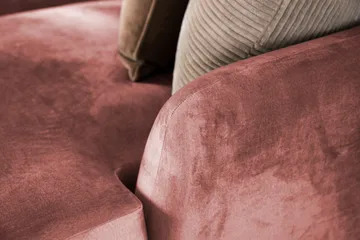 Trend 4-sits Högervänd L-formad Schäslongsoffa i Sammet - Rosa - Möbler - Vardagsrum - Soffor - Divansoffa & schäslong