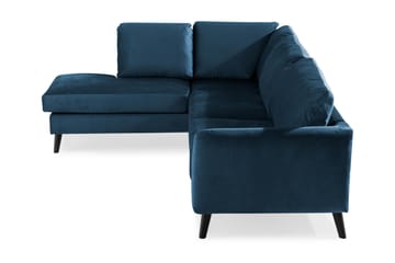 Trend 4-sits Vänstervänd L-formad Schäslongsoffa i Sammet - Blå - Möbler - Vardagsrum - Soffor - Sammetssoffor