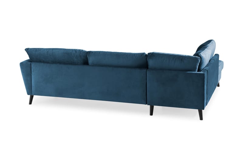 Trend 4-sits Vänstervänd L-formad Schäslongsoffa i Sammet - Blå - Möbler - Vardagsrum - Soffor - Sammetssoffor