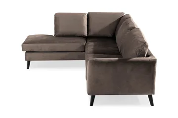 Trend 4-sits Vänstervänd L-formad Schäslongsoffa i Sammet - Brun - Möbler - Vardagsrum - Soffor - Divansoffa & schäslong