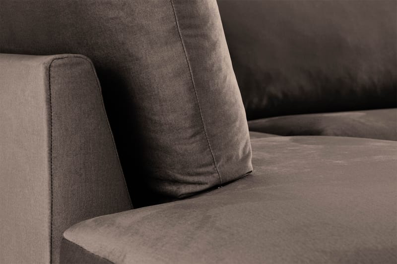 Trend 4-sits Vänstervänd L-formad Schäslongsoffa i Sammet - Brun - Möbler - Vardagsrum - Soffor - Sammetssoffor