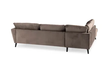 Trend 4-sits Vänstervänd L-formad Schäslongsoffa i Sammet - Brun - Möbler - Vardagsrum - Soffor - Divansoffa & schäslong