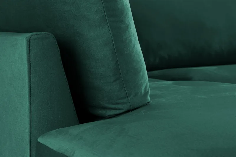 Trend 4-sits Vänstervänd L-formad Schäslongsoffa i Sammet - Grön - Möbler - Vardagsrum - Soffor - Sammetssoffor