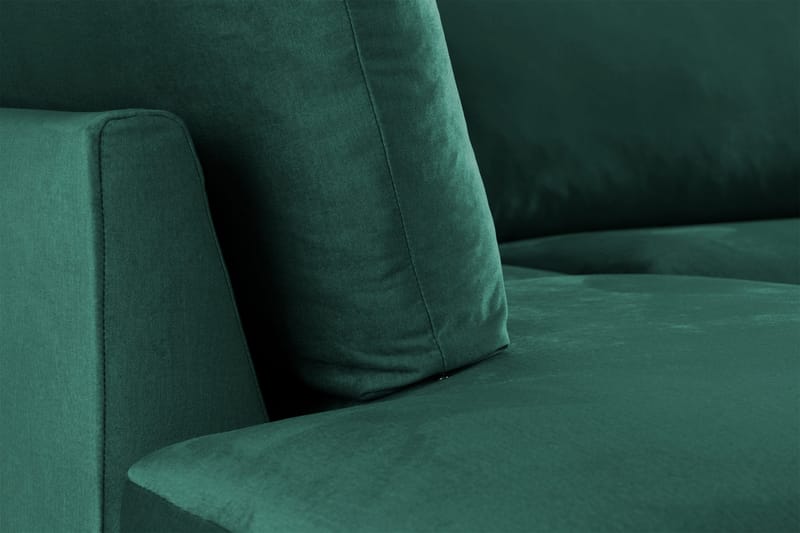 Trend 4-sits Vänstervänd L-formad Schäslongsoffa i Sammet - Grön - Möbler - Vardagsrum - Soffor - Sammetssoffor