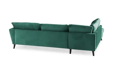 Trend 4-sits Vänstervänd L-formad Schäslongsoffa i Sammet - Grön - Möbler - Vardagsrum - Soffor - Divansoffa & schäslong