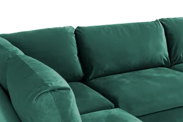 Trend 4-sits Vänstervänd L-formad Schäslongsoffa i Sammet - Grön - Möbler - Vardagsrum - Soffor - Divansoffa & schäslong