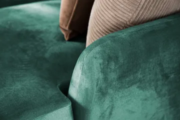 Trend 4-sits Vänstervänd L-formad Schäslongsoffa i Sammet - Grön - Möbler - Vardagsrum - Soffor - Divansoffa & schäslong