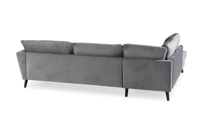 Trend 4-sits Vänstervänd L-formad Schäslongsoffa i Sammet - Ljusgrå - Möbler - Vardagsrum - Soffor - Sammetssoffor