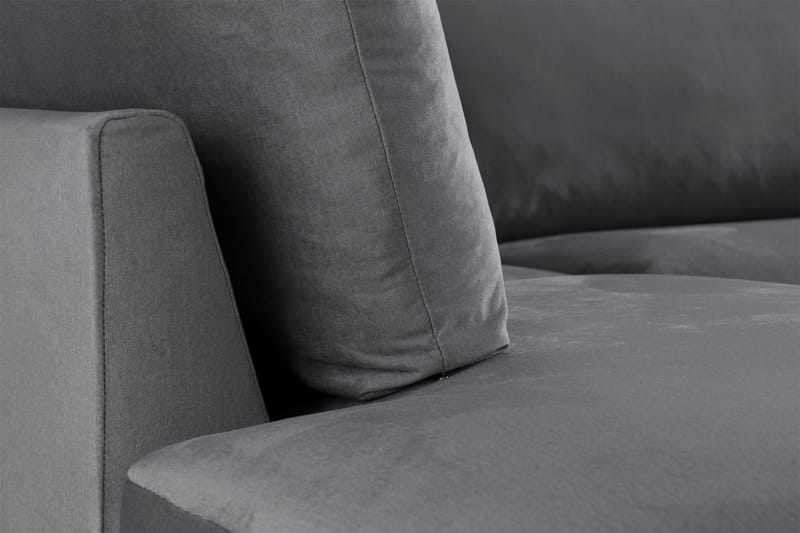 Trend 4-sits Vänstervänd L-formad Schäslongsoffa i Sammet - Ljusgrå - Möbler - Vardagsrum - Soffor - Sammetssoffor