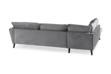 Trend 4-sits Vänstervänd L-formad Schäslongsoffa i Sammet - Ljusgrå - Möbler - Vardagsrum - Soffor - Divansoffa & schäslong