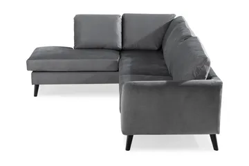 Trend 4-sits Vänstervänd L-formad Schäslongsoffa i Sammet - Ljusgrå - Möbler - Vardagsrum - Soffor - Divansoffa & schäslong