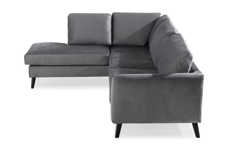 Trend 4-sits Vänstervänd L-formad Schäslongsoffa i Sammet - Ljusgrå - Möbler - Vardagsrum - Soffor - Sammetssoffor
