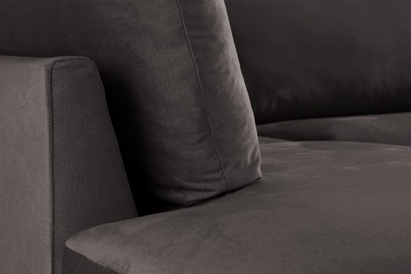 Trend 4-sits Vänstervänd L-formad Schäslongsoffa i Sammet - Mörkgrå - Möbler - Vardagsrum - Soffor - Sammetssoffor