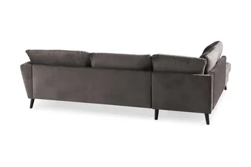 Trend 4-sits Vänstervänd L-formad Schäslongsoffa i Sammet - Mörkgrå - Möbler - Vardagsrum - Soffor - Divansoffa & schäslong